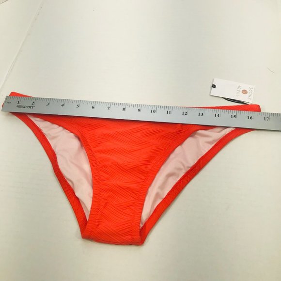 Shade And Shore Women's Size Large 12-14 Cheeky Bikini Swim Bottom Orange New - Picture 6 of 8